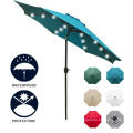 Jardin 9 &#39;Solaire 24 LED LED Éclairé 8 côtes Roubs Patio Umbrella for Outdoor